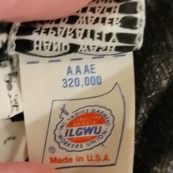 Vintage 80s Button Blouse Women Plus 22W Black White Shirt Top Formal Work Fall - Picture 15 of 16